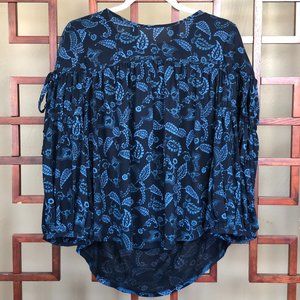 Loft long sleeve Navy Paisley Blouse